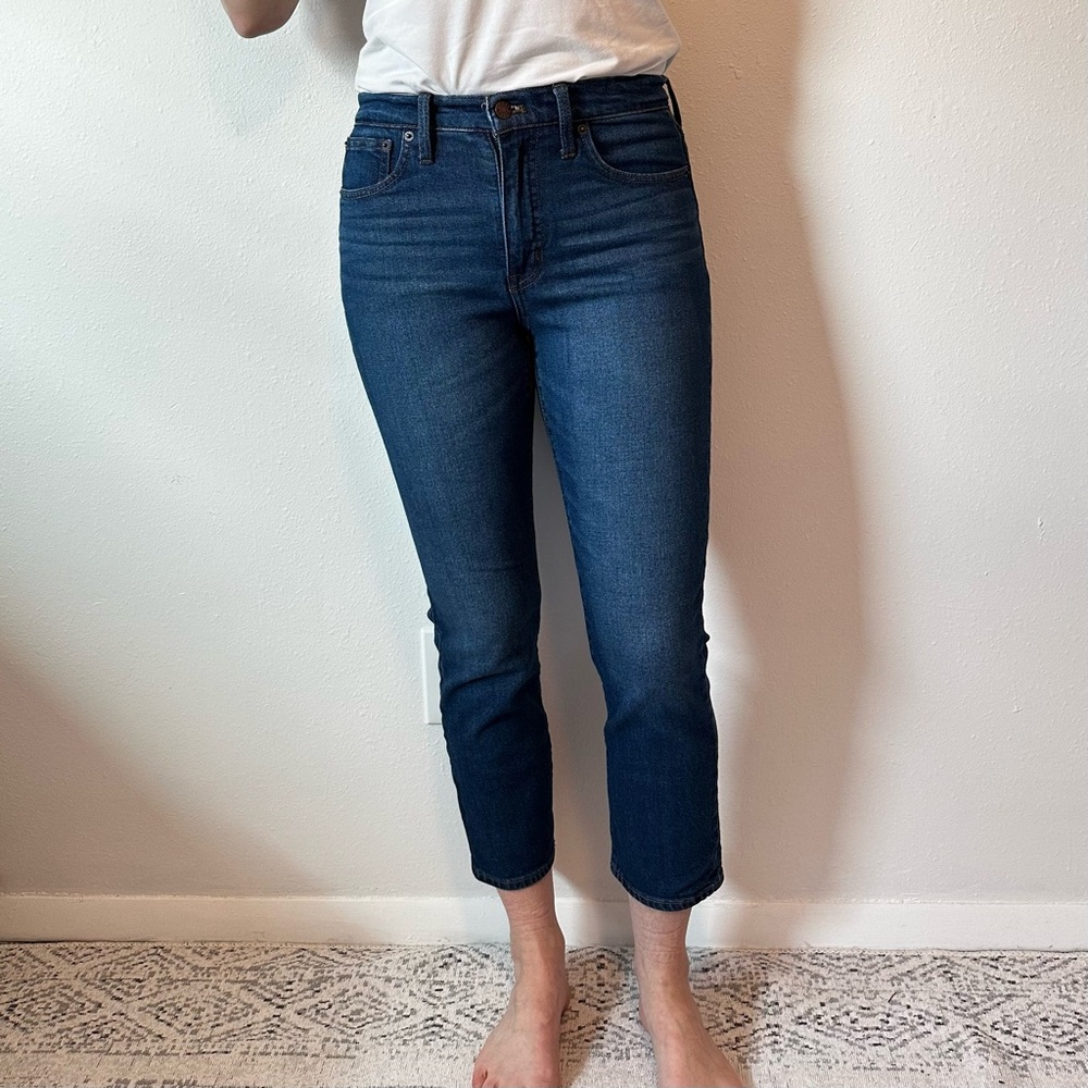 J Crew Essential Straight Crop Jeans.